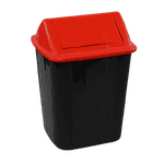 32L Coloured Swing Top Bin Red